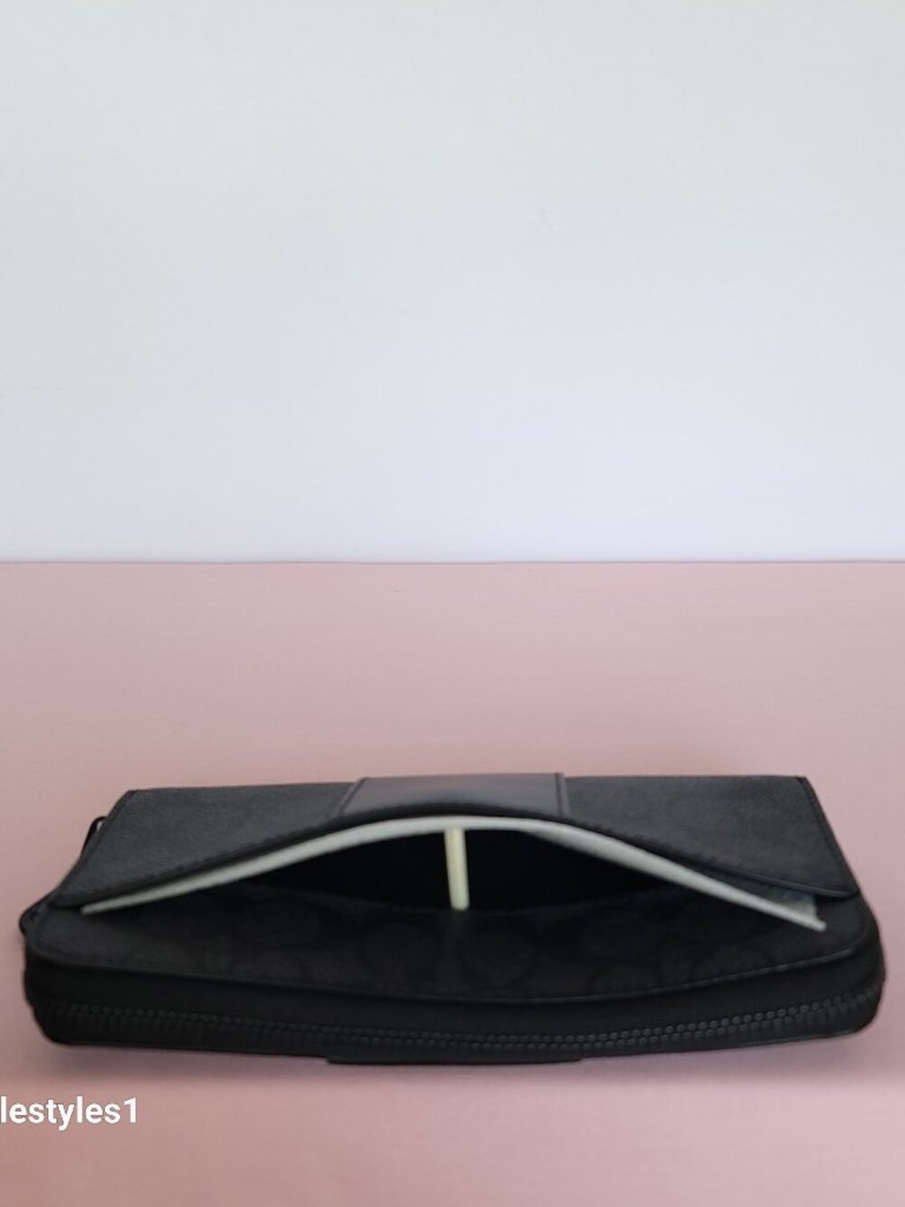 COACH Boxed Slim Accordion Signature Canvas & Leather Wallet w Back-slip pocket⭐ - Picture 8 of 16